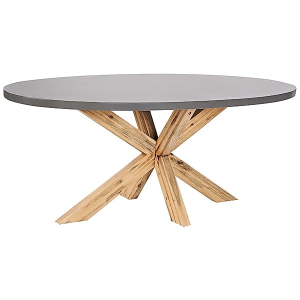 Beliani Gartentisch ORISTANO Grau Heller Holzfarbton 190x100x75 günstig online kaufen