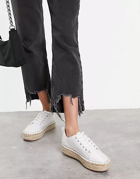 schuh – Mila – Plateau-Sneaker im Espadrille-Stil in Weiß günstig online kaufen