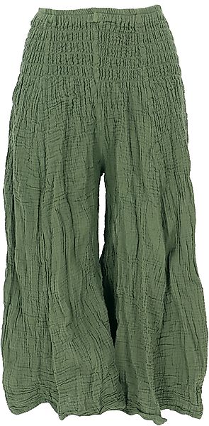 Guru-Shop Relaxhose Bequeme 3/4 Musselin Palazzohose, günstig online kaufen