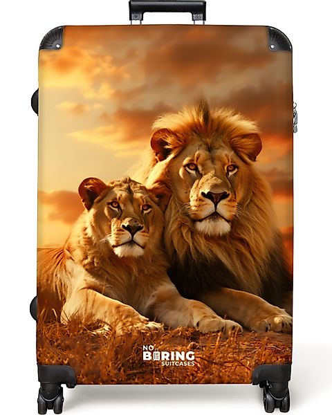 NoBoringSuitcases.com© Hartschalen-Trolley Zwei braune Löwen 77 günstig online kaufen