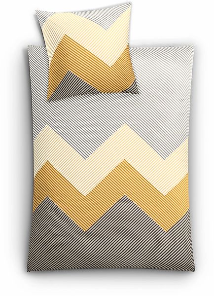 Kleine Wolke Bettwäsche "Lykke" 2 Stk. mit Zick-Zack-Muster günstig online kaufen