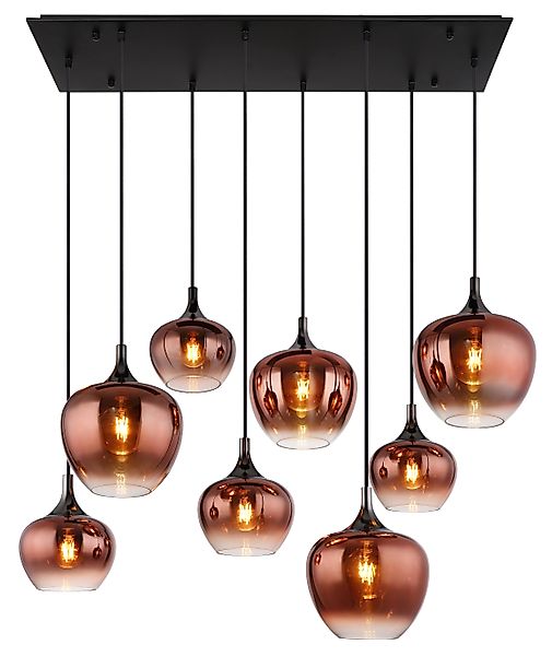 GLOBO LIGHTING Hängeleuchte »MAXY« E27 1 Stk. Hängelampe schwarz Glas kupfe günstig online kaufen