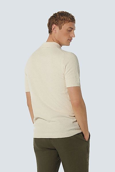 No Excess Knitted Poloshirt Struktur Ecru  - Größe XXL günstig online kaufen