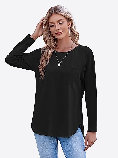 Imily Bela T-Shirt Damen Langärmliges Oversize mit Rundhal (Packung, 1-tlg. günstig online kaufen