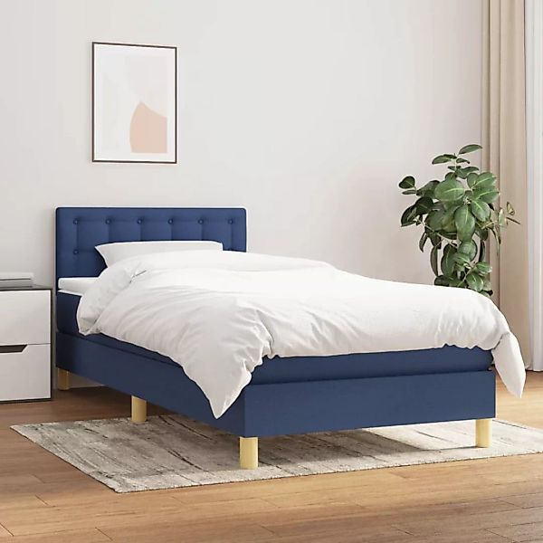 Vidaxl Boxspringbett Mit Matratze Blau 80x200 Cm Stoff günstig online kaufen