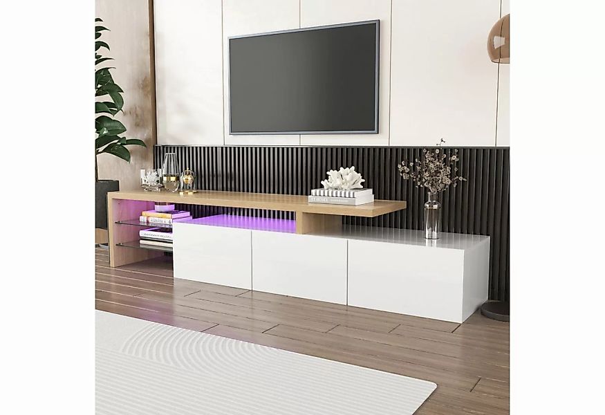 MODFU TV-Schrank Modernes TV-Schrank-Design (Fernsehtisch Hochglanz, TV-Sch günstig online kaufen
