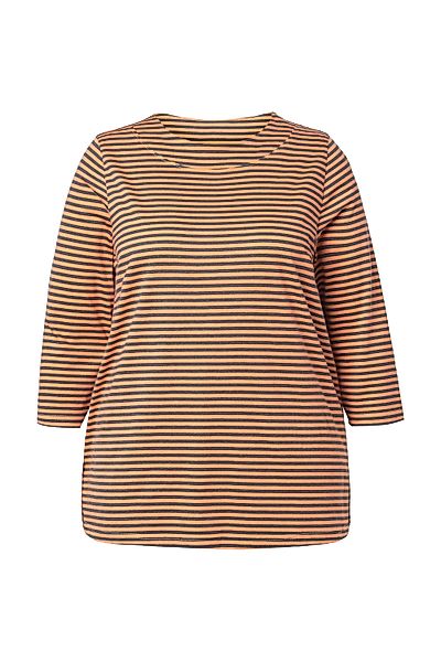 Ulla Popken Longsleeve Shirt Ringel A-Linie günstig online kaufen