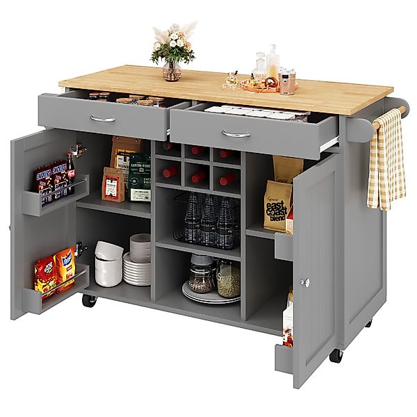 TavilaEcon Küchenbuffet Moderne Kücheninsel, Multifunktionale Esstisch günstig online kaufen