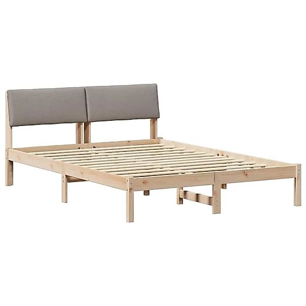 vidaXL Bettgestell Braun und Taupe 150 x 200 cm Massivholz Kiefer 878532 günstig online kaufen