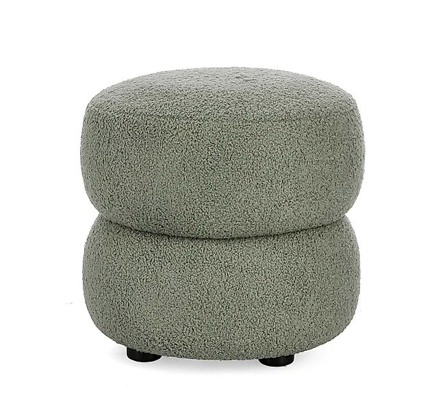 Bizzotto Hocker Gabby aus Boucle-Stoff, Grün günstig online kaufen