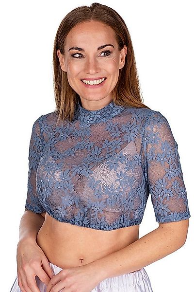 Hammerschmid Dirndlbluse Dirndlbluse - BABSI HA - rauchblau, weiß günstig online kaufen