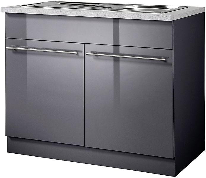 wiho Küchen Spülenschrank "Chicago", 100 cm breit, inkl. Einbauspüle aus Ed günstig online kaufen