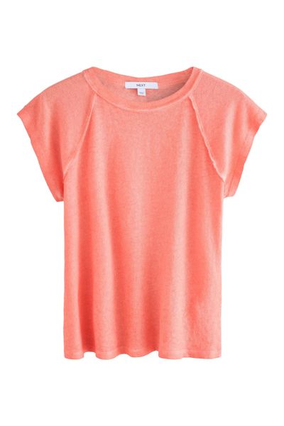 Next Shirttop Gewaschenes T-Shirt mit offenen günstig online kaufen