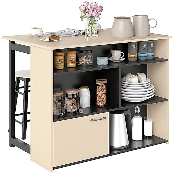 HOMCOM Bartisch Set Spanplatte Schwarz Eiche 116L x 70B x 89,5H cm günstig online kaufen