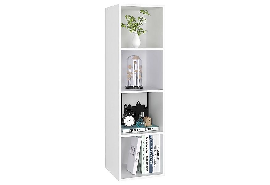 Homfa Bücherregal mit 4 Fächern, Regal weiß Standregal Holzregal 30x30x106c günstig online kaufen