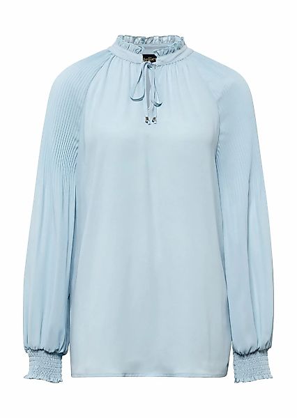 GOLDNER Langarmbluse "Kurzgröße Bluse mit plissierten Ärmeln" Ohne günstig online kaufen