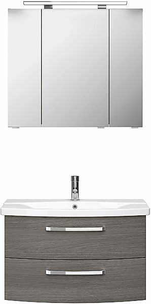 Saphir Badmöbel-Set "Serie 4010 2-teilig Keramik-Waschtisch mit LED-Spiegel günstig online kaufen
