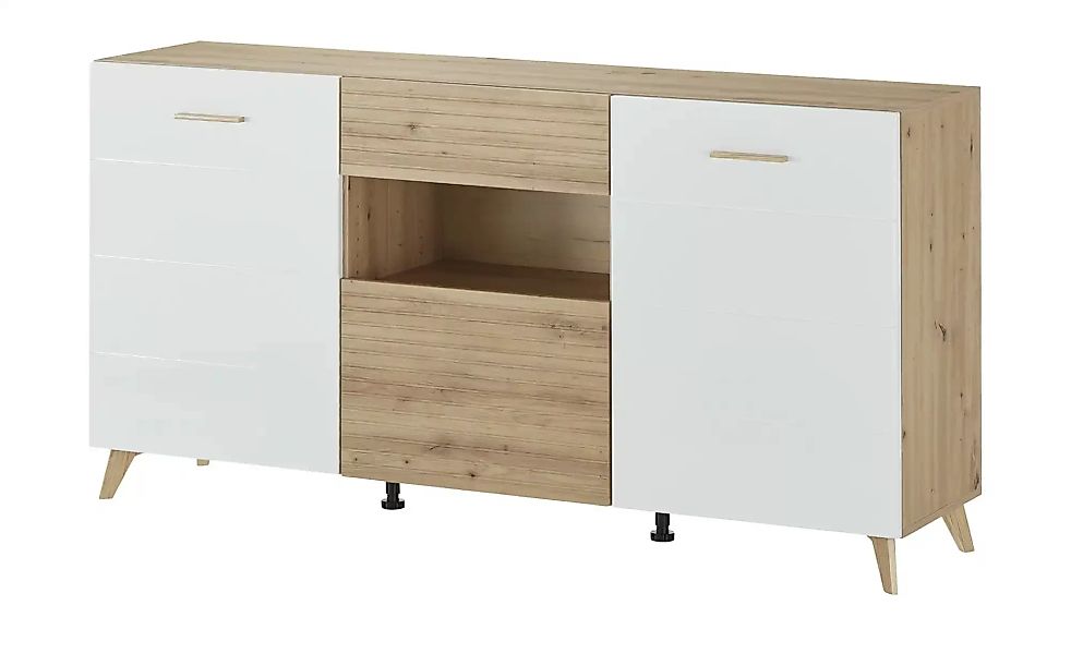 Sideboard mit 3 Türen, 1 Schublade & 1 Regalfach - MDF- Holzfarben hell & W günstig online kaufen