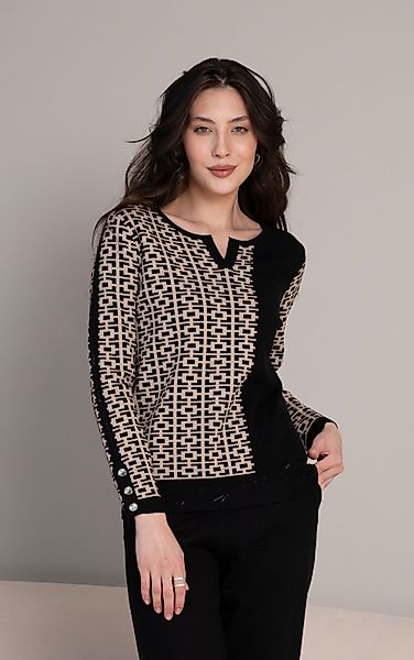 Passioni Strickpullover mit geometrischem Muster in günstig online kaufen