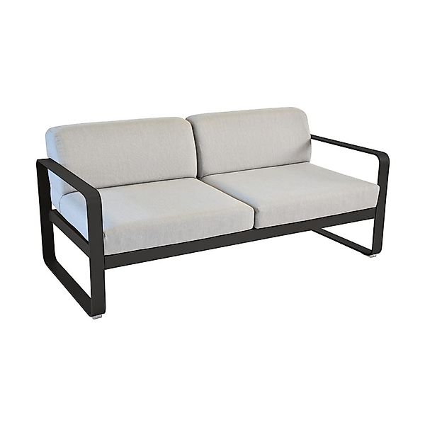 Bellevie Lounge-Sofa 2-Sitzer 42 Lakritze 79 Flanellgrau günstig online kaufen