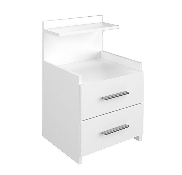 Vicco Nachtschrank Alpin, Weiß, 40 x 62 cm mit Schubladen günstig online kaufen