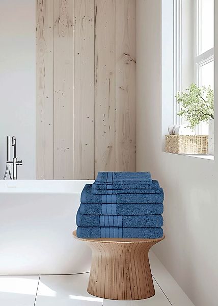 Emotion Handtuch Set »Uni«, (8 St., 2 Badetücher-2 Gästetücher-2 Handtücher günstig online kaufen
