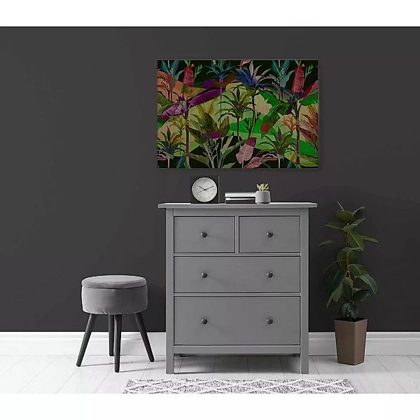 Bricoflor Bild Mit Palmenblättern Buntes Wandbild Mit Dschungel 90 X 60 Cm günstig online kaufen