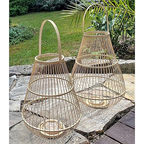 BOURGH Windlicht BOURGH Bambus Laterne 2er günstig online kaufen