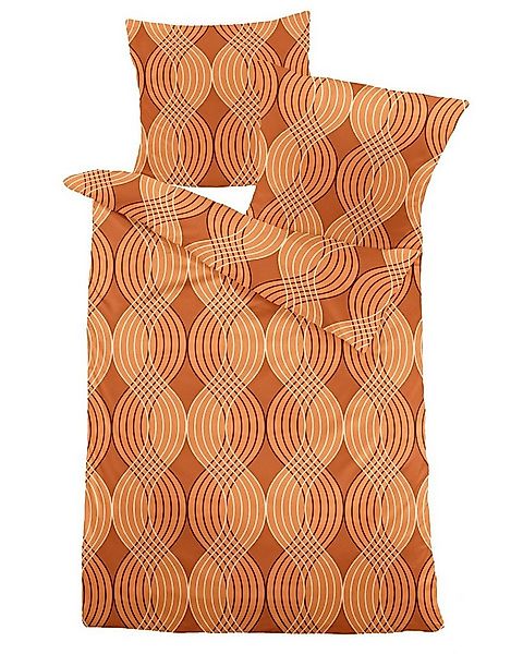 JACK Bettwäsche 135x200cm / 155x220cm Wellen Linien in Orange Braun, Microf günstig online kaufen