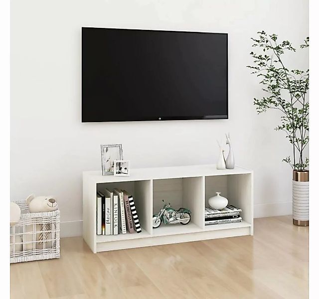 furnicato TV-Schrank Weiß 104x33x41 cm Massivholz Kiefer günstig online kaufen