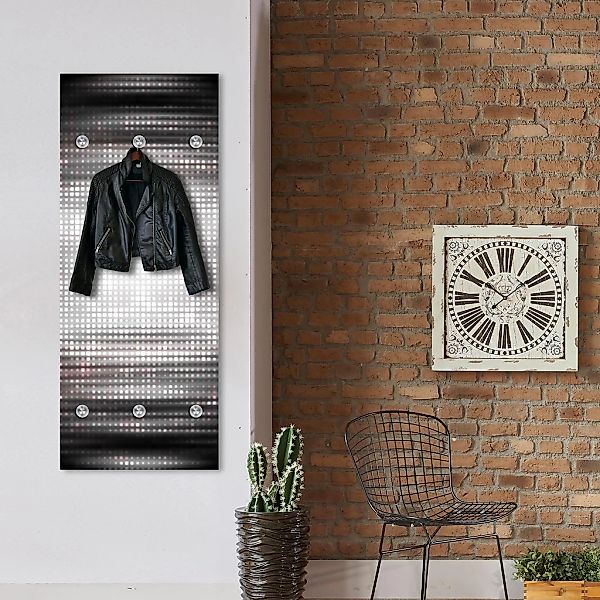 queence Garderobenleiste "Abstrakte Vierecke" mit 6 Haken, 50 x 120 cm günstig online kaufen