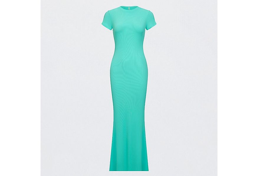 Creamy Fabrics Jerseykleid Ribbed T-Shirt Maxikleid-Mint-2XL (1-tlg) günstig online kaufen