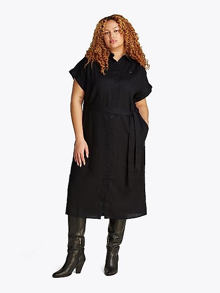 Tommy Hilfiger Curve Midikleid CRV ESS LI BELTED S/S MIDI DRESS in Großen G günstig online kaufen