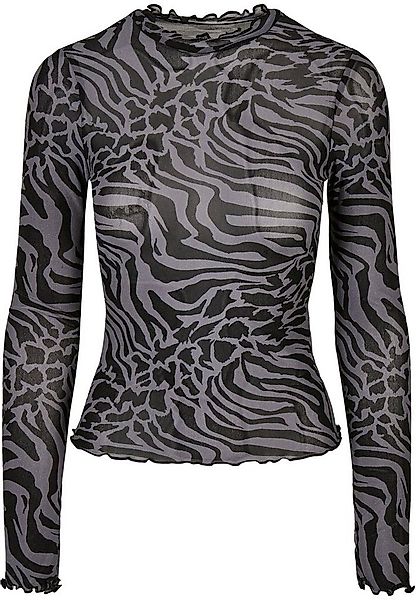 URBAN CLASSICS Langarmshirt Urban Classics Damen Ladies AOP Mesh Turtleneck günstig online kaufen