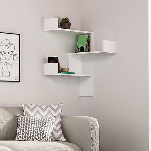Decortie Bücherregal Luksa, Modernes Bücherregal,Eckwandregal,Vitrine, 60 günstig online kaufen