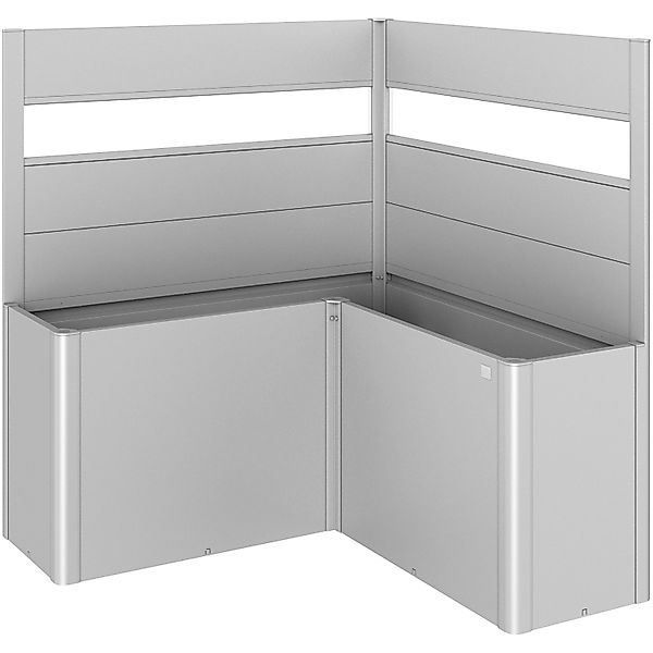 Biohort Sichtschutz Belvedere L-Form 2 Stk. m. Acrylglas Gr. L150 Silber-Me günstig online kaufen