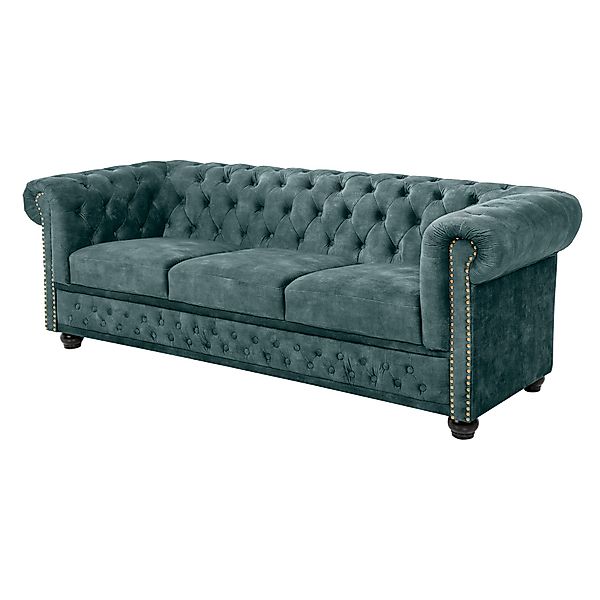 riess-ambiente Sofa CHESTERFIELD 205cm petrol, Einzelartikel günstig online kaufen