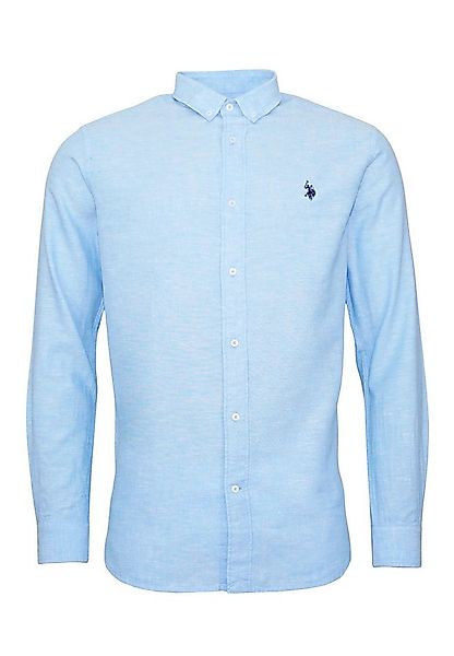 U.S. Polo Assn. Langarmhemd Hemd Leinenhemd Button Down Linenshirt (1-tlg) günstig online kaufen