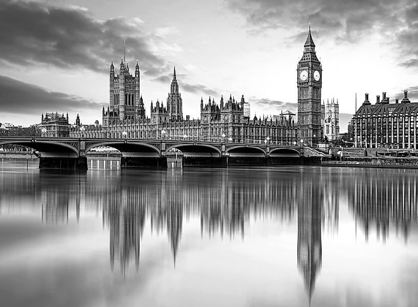 Papermoon Fototapete "London Schwarz & Weiß" günstig online kaufen