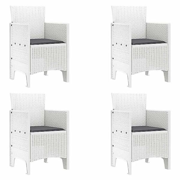 vidaXL Gartenstuhl 4 Stk Weiß 53 x 49 x 85 cm PP 847481 günstig online kaufen