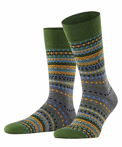 Burlington Ancient Fair Isle Herren Socken, 40-46, Grün, AnderesMuster, Sch günstig online kaufen