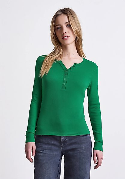 STREET ONE STUDIO Langarmshirt aus Baumwolle mit Stretchante günstig online kaufen