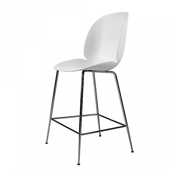 Gubi - Beetle Counter Chair Barhocker Chrom 108cm - weiß/Sitz Polypropylen- günstig online kaufen