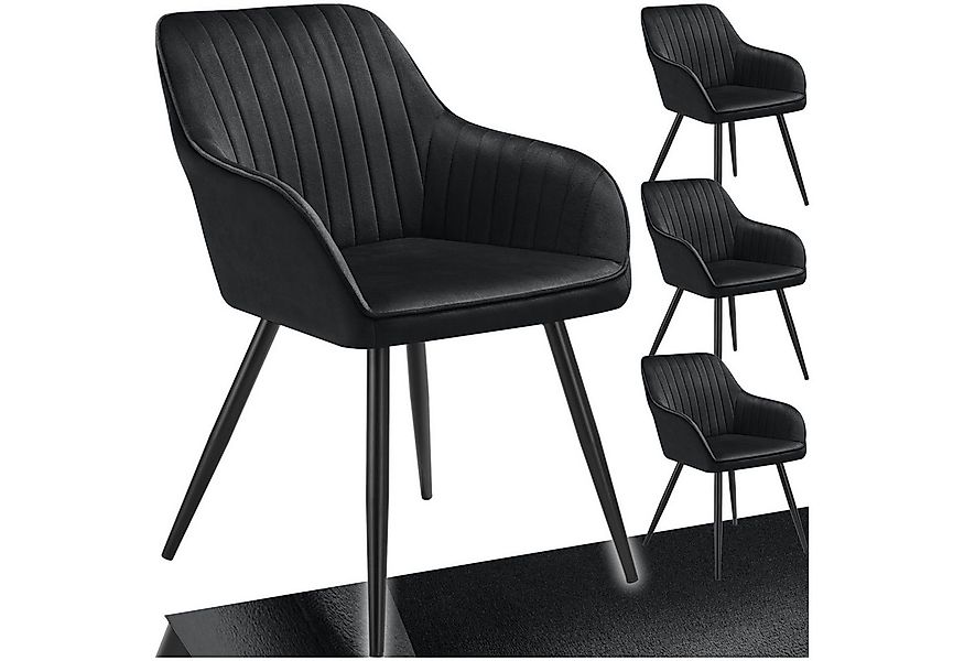 tectake Esszimmerstuhl Stuhl Marilyn, Samtoptik, gesteppt (Set, 4 St), Extr günstig online kaufen