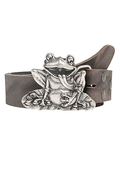 Rettungsring Gürtel Ledergürtel mit Frosch-Koppelschließe im Vintage-Look günstig online kaufen