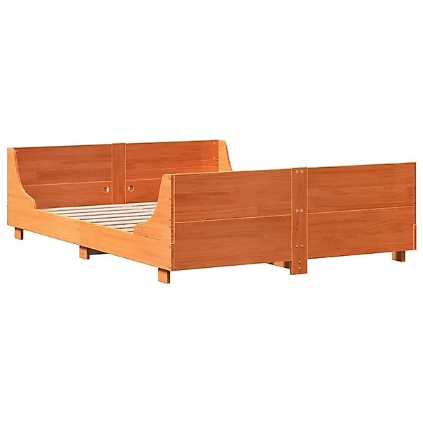 vidaXL Massivholzbett ohne Matratze Wachsbraun 140x190 cm Kiefernholz 33022 günstig online kaufen