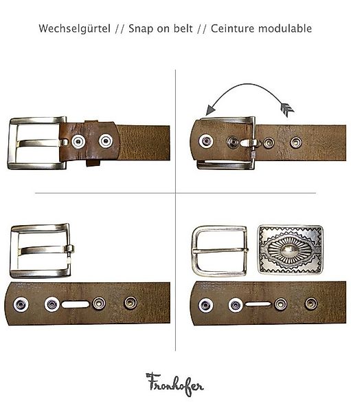 FRONHOFER Ledergürtel 18416 (1-St) 4 cm, echtes Leder, Trachtengürtel günstig online kaufen