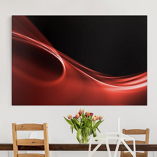 Leinwandbild Abstrakt - Querformat Red Wave günstig online kaufen