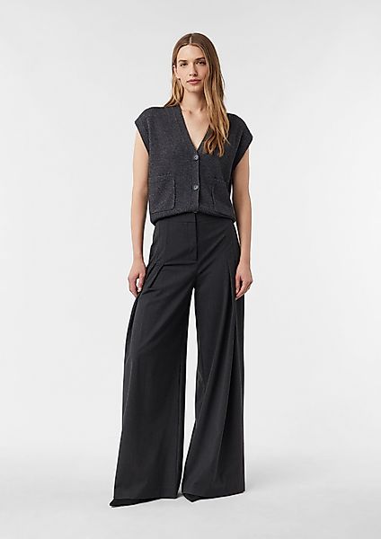 comma Stoffhose Fließende Wide-Leg-Hose mit Bundfalten günstig online kaufen