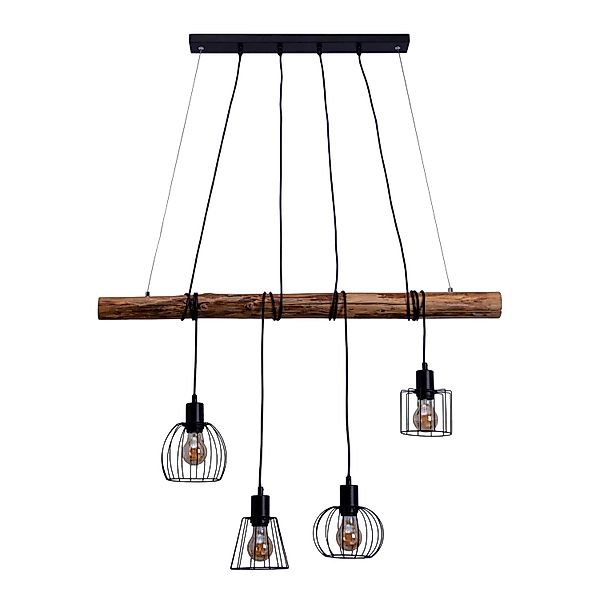 Näve Pendelleuchte Woodland Schwarz 150 cm x 100 cm x 13 cm 4er-Set günstig online kaufen